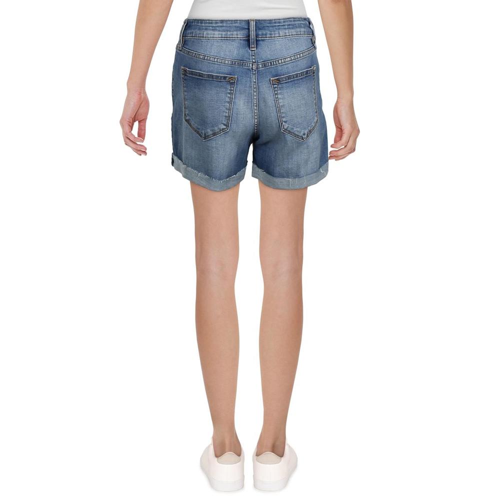 Vigoss Womens Marley Blue Cuffed Hem Distressed Denim Shorts NWT - Picture 2 of 2